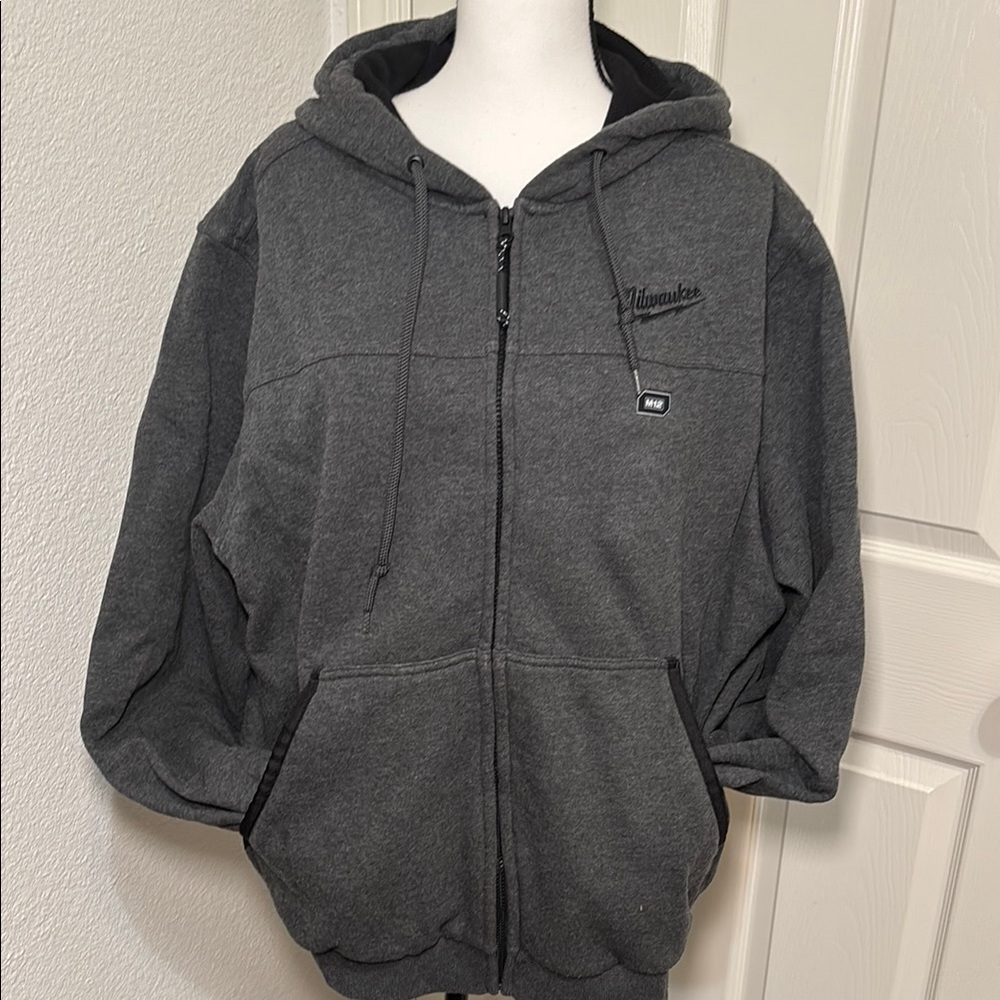 Men’s Milwaukee Heated Jacket Gray Zip-Up Hoodie